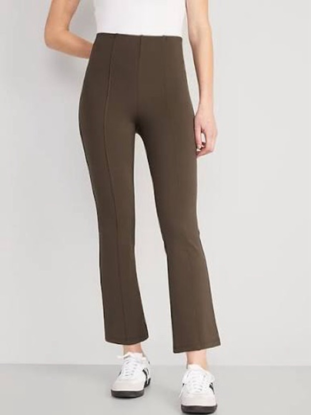 Old Navy Extra High-Waisted Stevie Crop Flare Pants Brown NWT